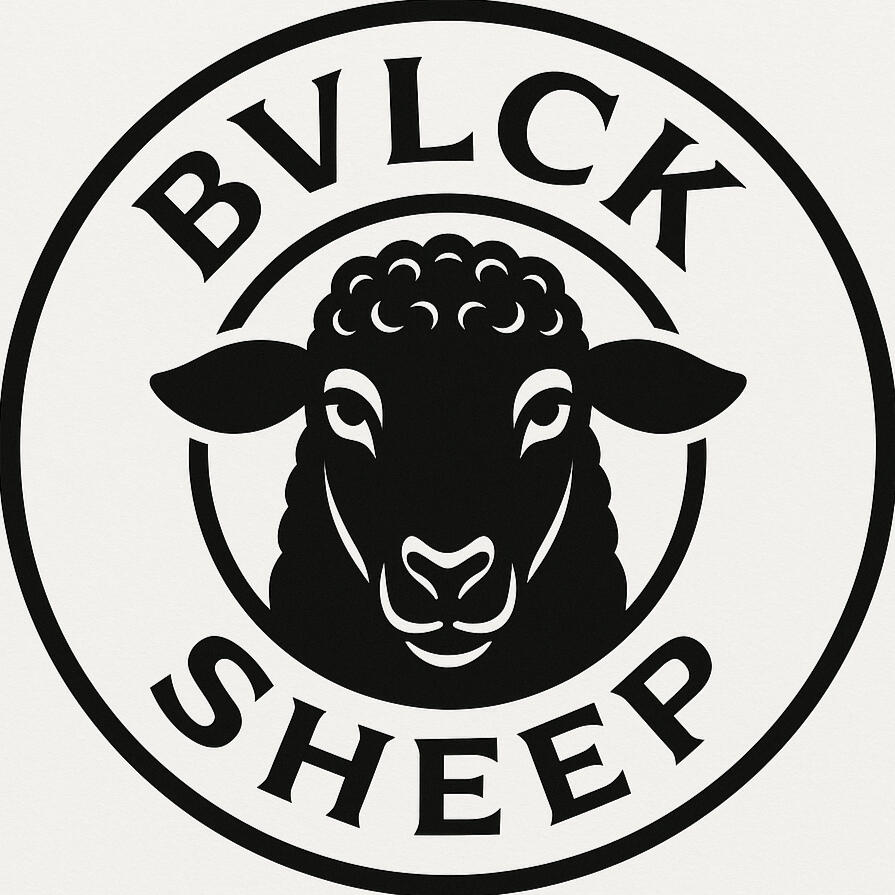 Logo oficial de BVLCK SHEEP, marca curatorial que protege, expone y valora el arte más allá de las tendencias.